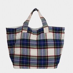 Commes Des Garcon's Tricot Plaid Tote Bag